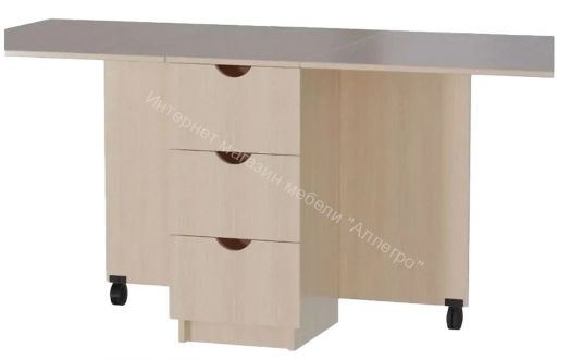 Стол тумба 1 ЛДСП Фант с ящиками Ясень анкор светлый