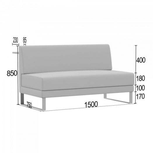 Диван Тэтор-Офис А тройной со столиком