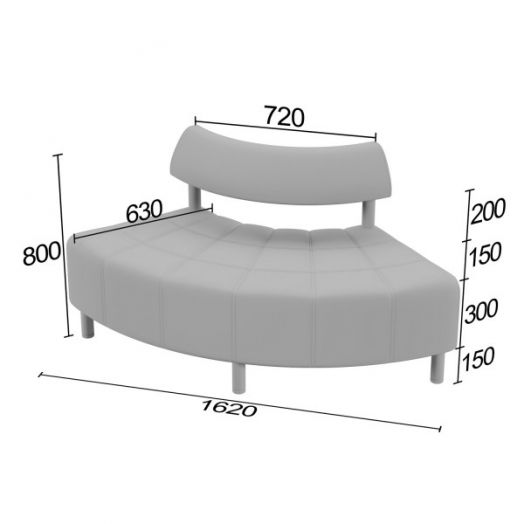 Диванная секция выгнутая Нильс