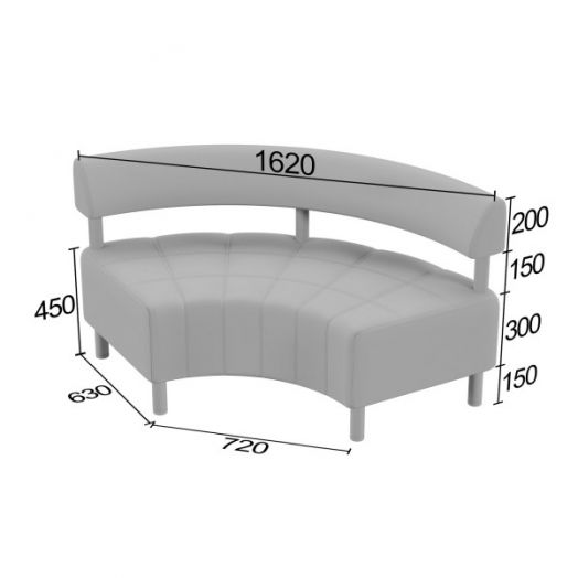 Диванная секция вогнутая Нильс