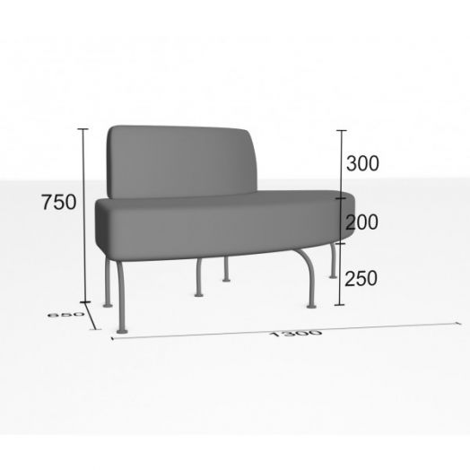 Секция дивана Нэбстер угловая выгнутая