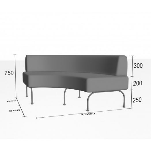 Секция дивана Нэбстер угловая вогнутая