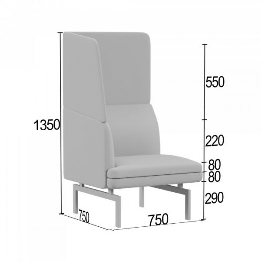 Кресельная секция Асмунг В без подлокотников