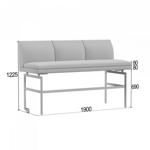 Диванная секция барная Асмунг А тройная без подлокотников