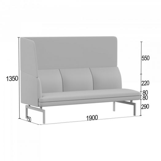 Диванная секция Асмунг В тройная с одним подлокотником