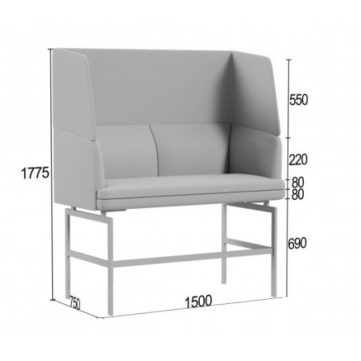 Диван барный Асмунг В двойной