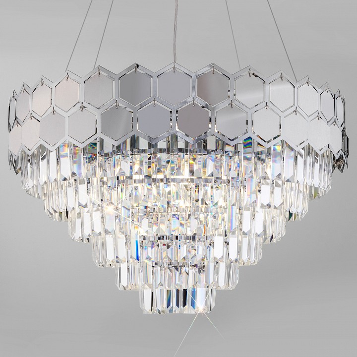 Подвесной светильник Ariana 10124/8 хром/прозрачный хрусталь Strotskis Smart