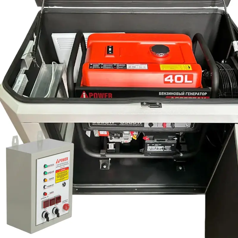 A-iPower A8000EAX бензиновый генератор в кожухе 1200 RAL 7035 с блоком АВР 400В/25А (8 pin) New УТ-11182371/29109