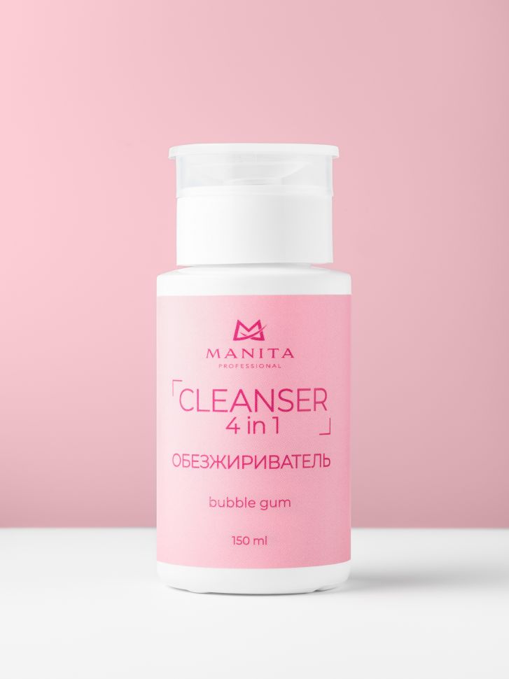 Обезжириватель MANITA PROFESSIONAL для ногтей универсальный 4 в 1 "BUBBLE GUM" 150 ml