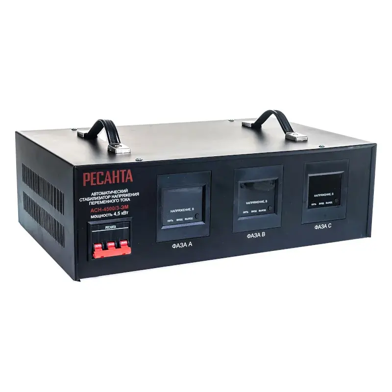 Ресанта АСН-4500/3-ЭМ трехфазный стабилизатор напряжения 63/4/2