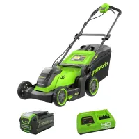 Аккумуляторная газонокосилка Greenworks GD40LM411K5 (1 x 5 Ач, Быстрое ЗУ) 2521007U5F