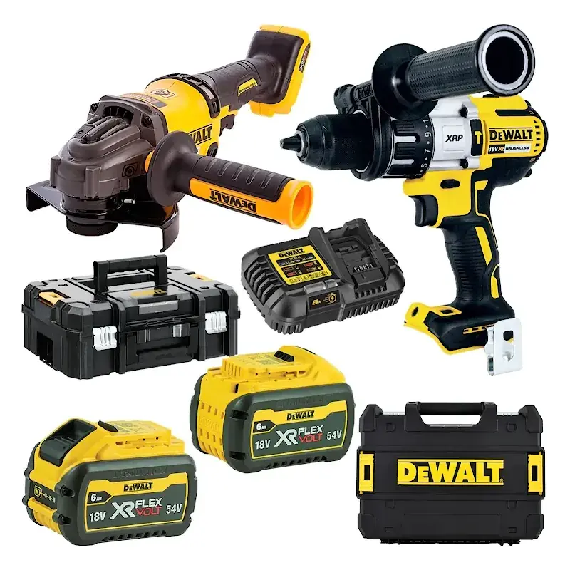 DeWalt DCK2055T2T ударный гайковерт и ушм (2 x 6 Ач, ЗУ)