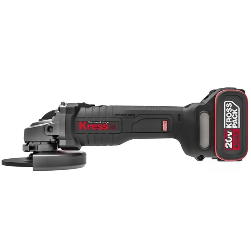 Kress KU801 аккумуляторная угловая шлифмашина (2 x 4 Ач, ЗУ)