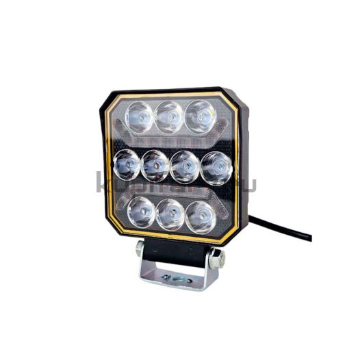 Светодиодная квадратная фара 20 ватт дальнего света с жёлтым габаритом 12-80V на грузовик FR2397