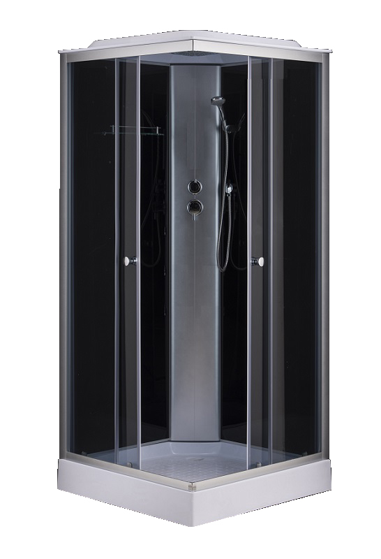 Душевая кабина Loranto CS-6491F 100х100 серая, прозрачное стекло CS-6411G,100*100*215