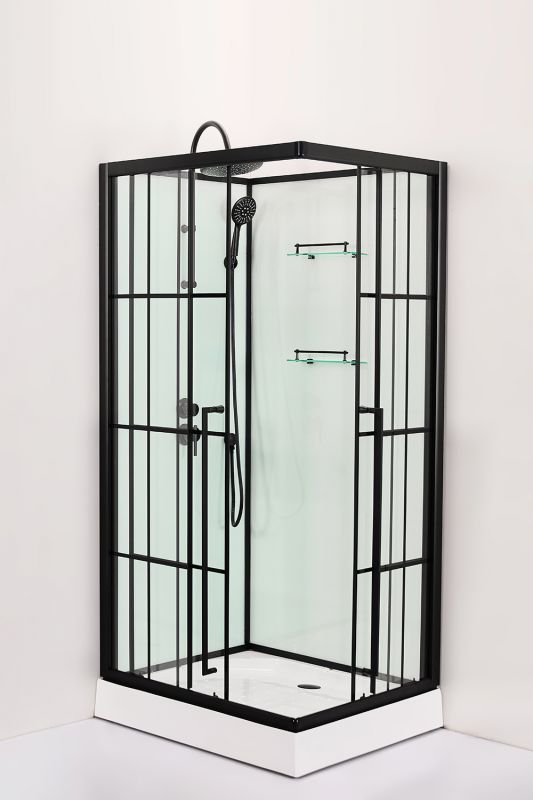 Душевая кабина Loranto 100х100 без крыши, левосторонняя, поддон 14 см CS-3008TM/W-100L