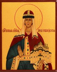 Рукописная икона Анна Новгородская 17х21см (с золочением)