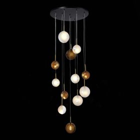 SL1183.543.12 Светильник подвесной ST-Luce Латунь/Черный, Белый G4 12*5W