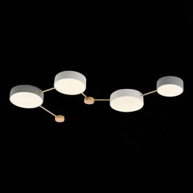 SLE600102-04 Светильник потолочный Золотистый, Светлое дерево/Белый, Серый LED 4*16,5W 4000K