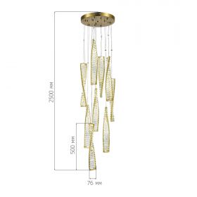 SL6205.303.09 Светильник подвесной ST-Luce Латунь/Прозрачный LED 1*99W 4000K