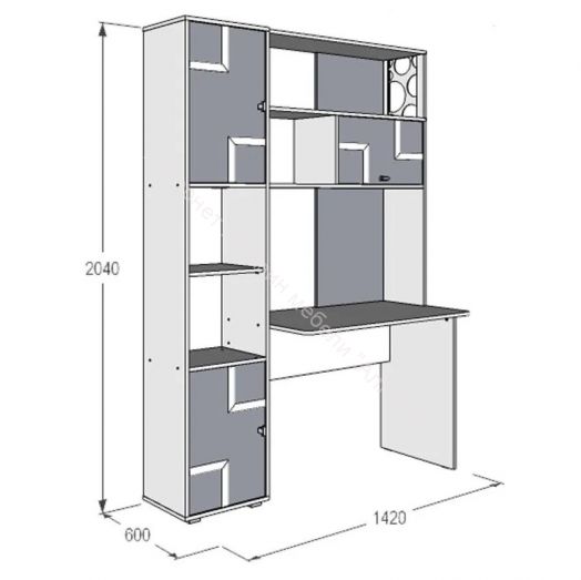 Стол письменный Омега 16 с надстройкой ЛДСП