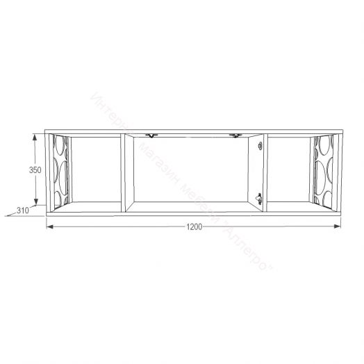 Полка навесная №1 Омега 16 с откидной дверкой