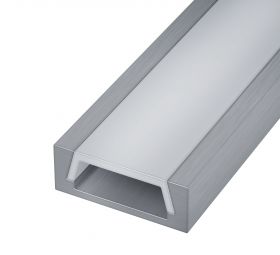 ST017.129.01 Накладной профиль с рассеивателем (Комплект: Рассеиватель 2м; Заглушки 2шт; Монтажная с.