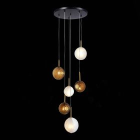 SL1183.543.06 Светильник подвесной ST-Luce Латунь/Черный, Белый G4 6*5W.