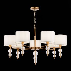 SLE105713-07 Светильник подвесной Латунь, Прозрачный/Белый E14 7*40W.