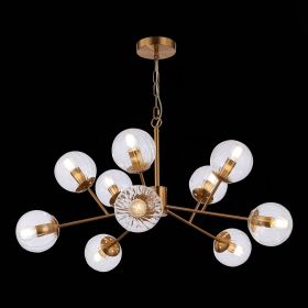 SLE220803-10 Светильник подвесной Латунь/Прозрачный E14 10*40W.