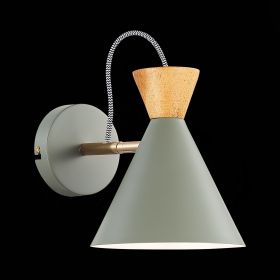 SLE125111-01 Светильник настенный Серый, Золотистый/Серый, Темное дерево E14 1*40W.