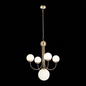 SL1504.203.05 Люстра подвесная ST-Luce Французское золото/Белый E27 5*60W.