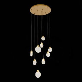 SL6104.203.09 Светильник подвесной ST-Luce Золотистый/Прозрачный,С пузырьками воздуха LED 9*3W 3000K.