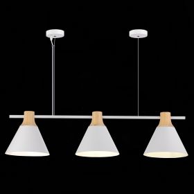 SLE125103-03 Светильник подвесной Белый/Белый, Светлое дерево E27 3*60W.