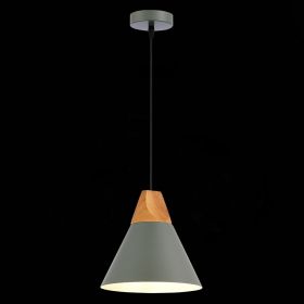 SLE125113-01 Светильник подвесной Серый/Серый, Светлое дерево E27 1*60W.