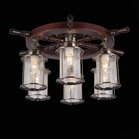 SL150.302.06 Люстра потолочная ST-Luce Белый, Коричневый/Прозрачный с эфектом трещин E27 6*40W.