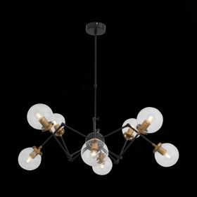 SL234.402.08 Люстра потолочная ST-Luce Черный, Золото/Прозрачный E27 8*40W (из 2-х коробок).