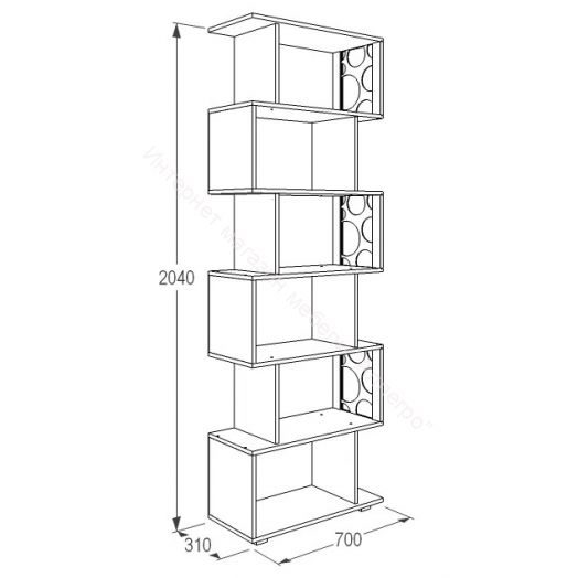 Стеллаж Омега 16 с дверками и открытыми полками