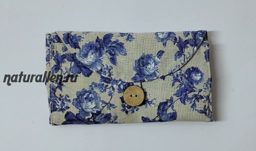 Сумка-шоппер складная "Синие Розы" (лён)