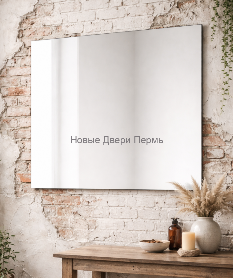 Зеркало прямоугольное без рамы навесное