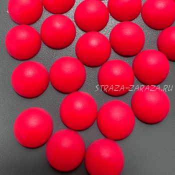 Матовые Пластиковые Полубусины Psycho_Red 12 мм