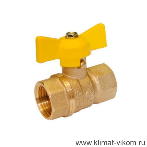 Кран шар. для газа 1/2" г/г бабочка  ГАЗ
