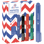 Маркер перманентный "Attomex" круглый корпус, пулевидный наконечник, ширина линии 3 мм, синий 5043500