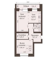 2-комнатная квартира 72,49кв.м. Авиаторов 5