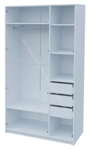 Шкаф 3-х дверный Ольга 6 со скрытыми ящиками