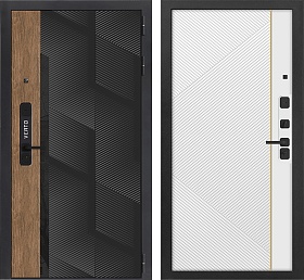 Металлическая Дверь Verda Verto 6 Орех Пекан-Белый,2050*860  2050*960 мм / Верда