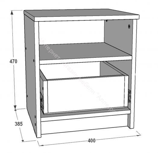 Тумба прикроватная Ольга 6 с ящиком Кашемир