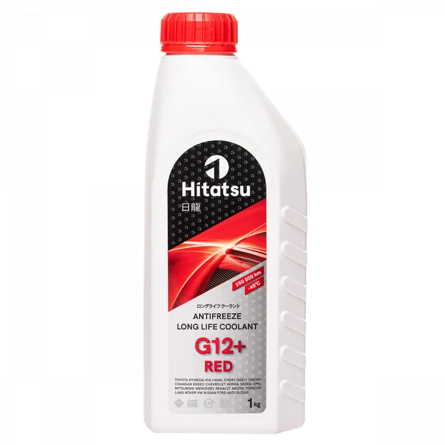 Hitatsu Antifreeze G12+ (-45C) Red Long life coolant, 1л