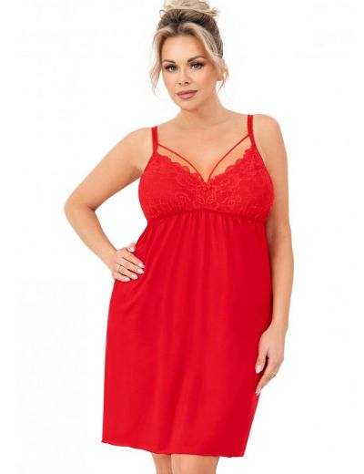 Платье женское домашнее на тонких бретелях DONNA Sylvia plus, красный