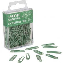 Скрепки 28мм 100шт. deVENTE "sigNATURE" 4135511 оливковый,овал.,пластик/к